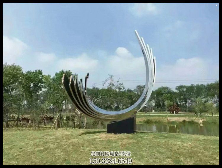 酒店月牙雕塑 景观雕塑 现代月亮牙雕塑