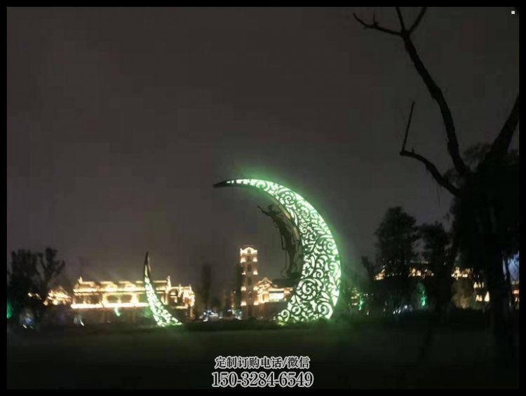 景观馆月牙雕塑,镀铜景观雕塑,镀铜工艺 景观馆月牙雕塑,镀铜景观雕塑,镀铜工艺